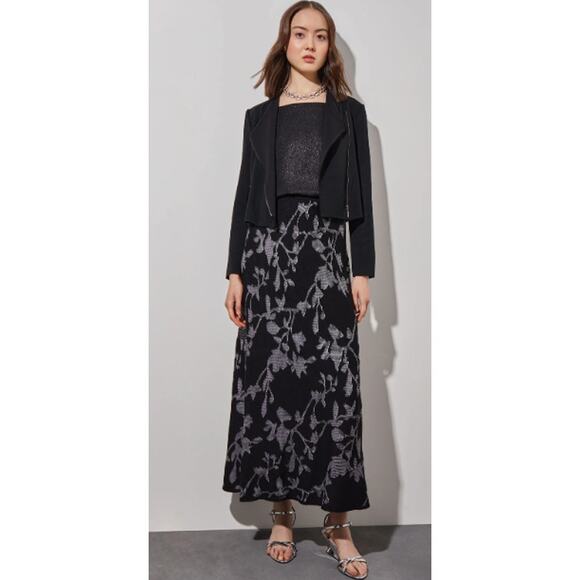 Ming Wang Tailored Moto Jacket Zip-Front Knit Size Large - Picture 4 of 8